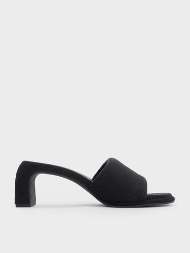 Charles & Keith - Loey Textured Curved-Heel Mules - Charles & Keith - Modalova