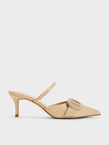 Charles & Keith - Oval-Buckle Pointed-Toe Mules - Charles & Keith - Modalova