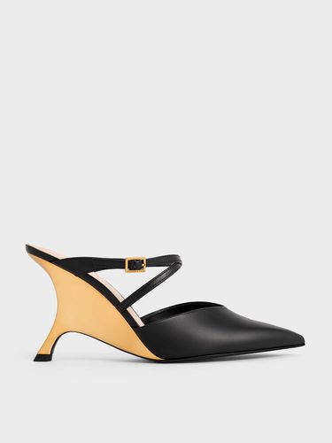 Charles & Keith - Crossover-Strap Sculptural-Heel Wedges - Charles & Keith - Modalova