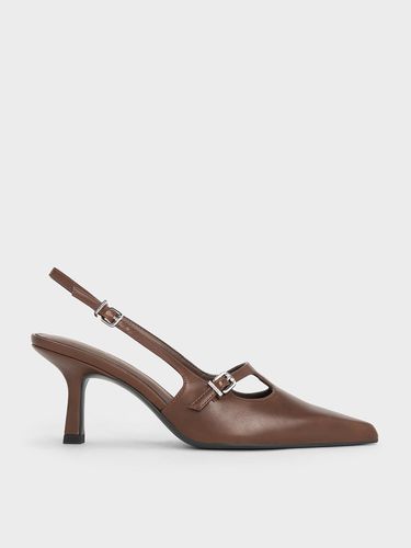 Charles & Keith - T-Bar Pointed-Toe Slingback Pumps - Charles & Keith - Modalova