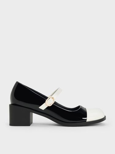 Charles & Keith - Patent Crystal-Embellished Buckle Two-Tone Mary Janes - Charles & Keith - Modalova