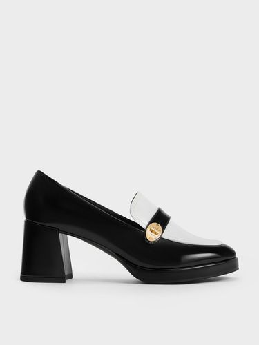 Charles & Keith - Two-Tone Metallic Accent Loafer Pumps - Charles & Keith - Modalova