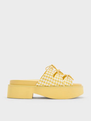 Charles & Keith - Dorri Houndstooth Triple-Bow Platform Sandals - Charles & Keith - Modalova