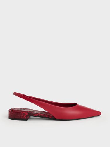 Charles & Keith - Pointed-Toe High-Vamp Slingback Flats - Charles & Keith - Modalova