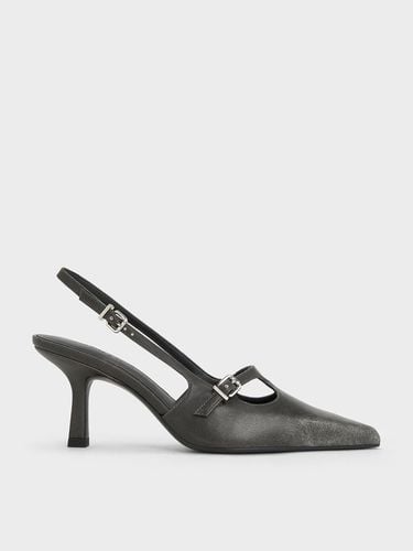 Charles & Keith - T-Bar Pointed-Toe Slingback Pumps - Charles & Keith - Modalova