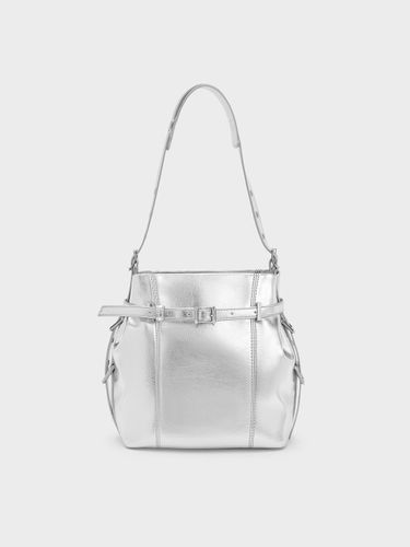 Charles & Keith - Bryna Metallic Belted Bucket Bag - Charles & Keith - Modalova