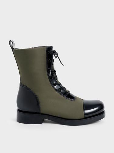 Charles & Keith - Nylon & Patent Combat Boots - Charles & Keith - Modalova