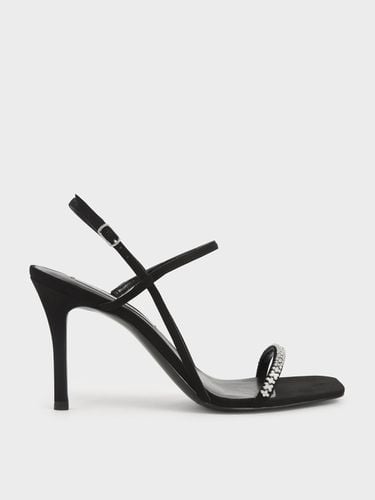 Charles & Keith - Textured Gem-Embellished Strappy Sandals - Charles & Keith - Modalova