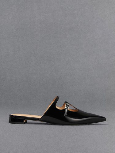 Charles & Keith - Leather T-Bar Double-Strap Mules - Charles & Keith - Modalova