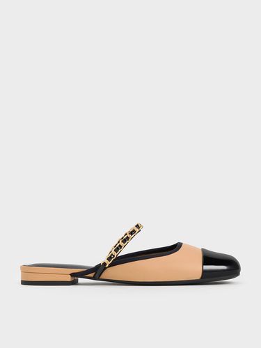 Charles & Keith - Patent Two-Tone Chain-Strap Mules - Charles & Keith - Modalova