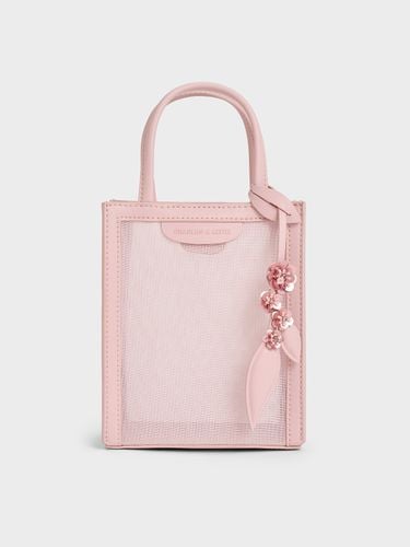 Charles & Keith - Mesh Sequin-Flower Elongated Tote Bag - Charles & Keith - Modalova