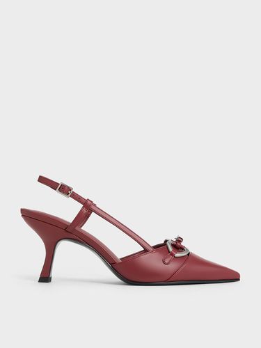 Charles & Keith - Metallic-Accent Slant-Heel Slingback Pumps - Charles & Keith - Modalova