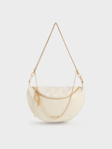 Charles & Keith - Philomena Crinkle-Effect Half-Moon Crossbody Bag - Charles & Keith - Modalova