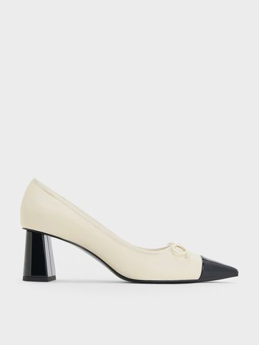 Charles & Keith - Bow Pointed Cap-Toe Pumps - Charles & Keith - Modalova