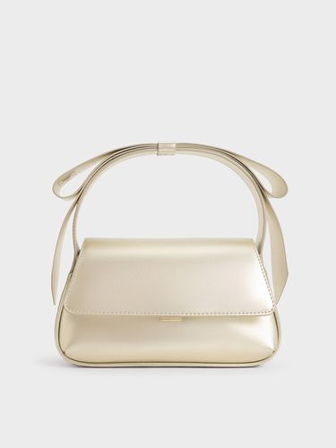 Charles & Keith - Leather Metallic Bow Top-Handle Bag - Charles & Keith - Modalova