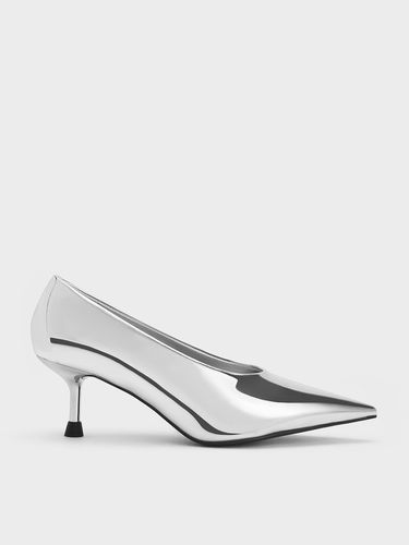 Charles & Keith - Metallic Pointed-Toe Kitten-Heel Pumps - Charles & Keith - Modalova