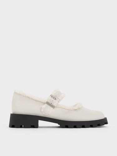 Charles & Keith - Fur-Trim Buckled Mary Janes - Charles & Keith - Modalova