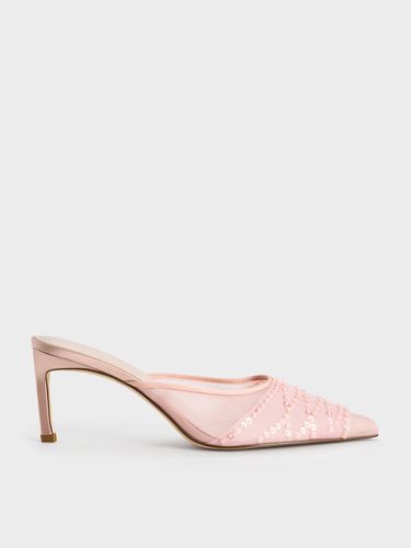 Charles & Keith - Mesh Sequinned Heeled Mules - Charles & Keith - Modalova