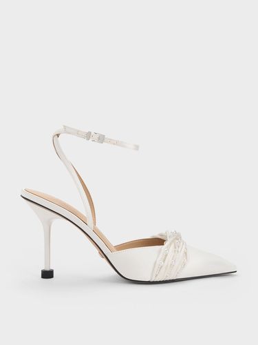 Charles & Keith - Leda Beaded Satin Ankle-Strap Pumps - Charles & Keith - Modalova