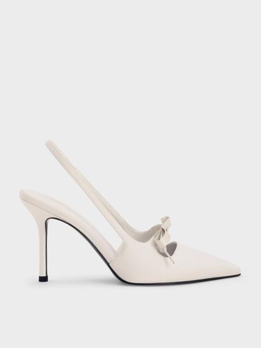 Charles & Keith - Satin Bow Pointed-Toe Slingback Pumps - Charles & Keith - Modalova