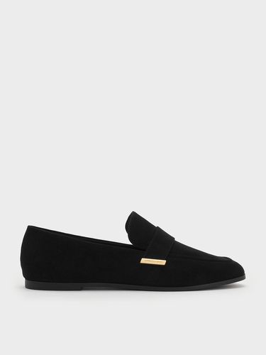 Charles & Keith - Faux Suede Almond-Toe Flat Loafers - Charles & Keith - Modalova