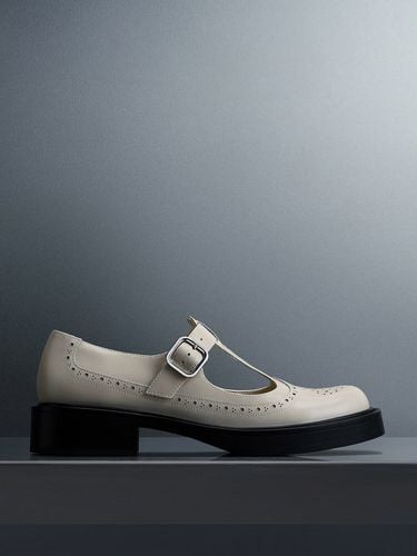 Charles & Keith - Brogue Leather T-Bar Mary Janes - Charles & Keith - Modalova