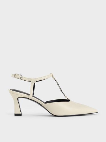 Charles & Keith - T-Bar Chain-Link Pointed-Toe Pumps - Charles & Keith - Modalova