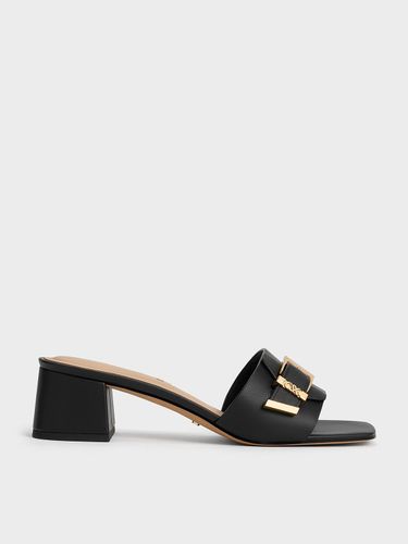Charles & Keith - Whitney Leder-Pantoletten mit Schnalle und Blockabsatz - Charles & Keith - Modalova