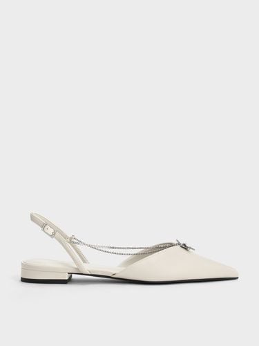 Charles & Keith - Flower-Accent Chain-Link Slingback Flats - Charles & Keith - Modalova