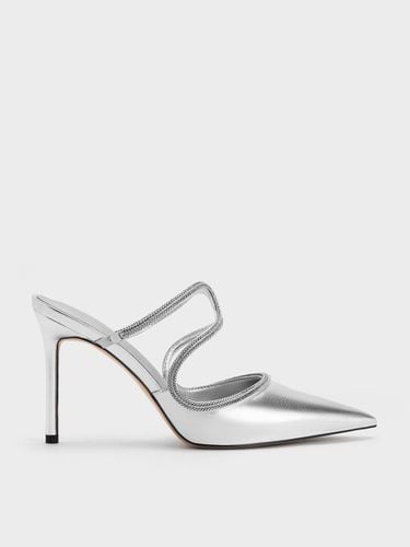 Charles & Keith - Metallic Braided-Strap Stiletto-Heel Mules - Charles & Keith - Modalova