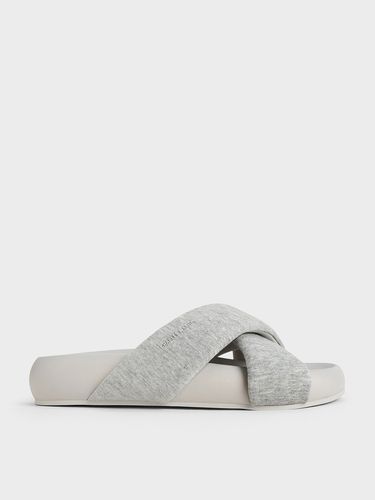 Charles & Keith - Lumi Textured Crossover-Strap Slide Sandals - Charles & Keith - Modalova