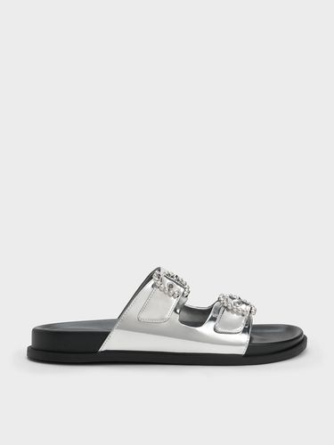 Charles & Keith - Metallic Embellished Buckle Sandals - Charles & Keith - Modalova