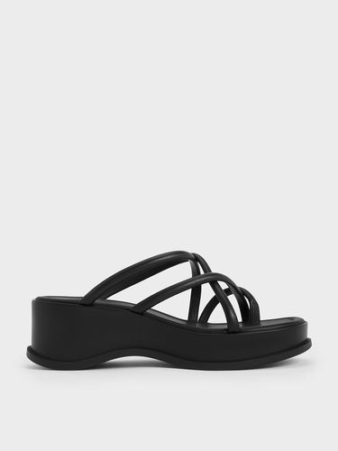 Charles & Keith - Strappy Tubular Wedge Sandals - Charles & Keith - Modalova