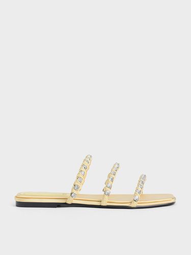 Charles & Keith - Goldie Recycled Polyester Gem-Encrusted Slide Sandals - Charles & Keith - Modalova