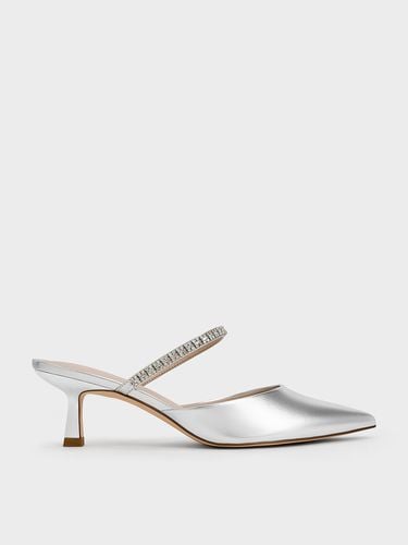 Charles & Keith - Ambrosia Metallic Gem-Embellished Pointed-Toe Mules - Charles & Keith - Modalova