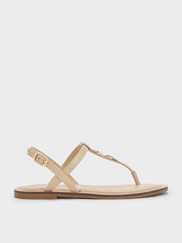 Charles & Keith - Metallic-Accent Thong Sandals - Charles & Keith - Modalova