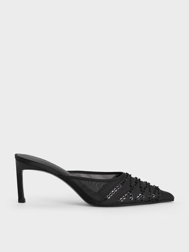 Charles & Keith - Mesh Sequinned Heeled Mules - Charles & Keith - Modalova