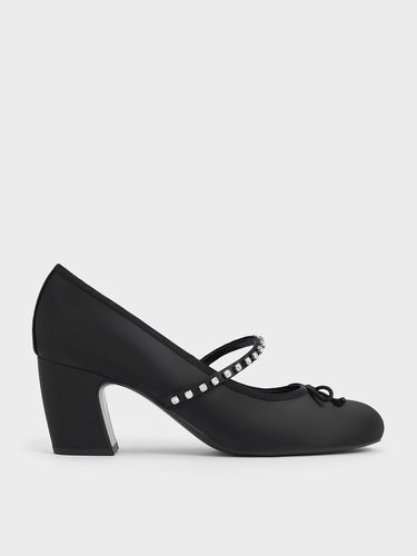 Charles & Keith - Satin Gem-Embellished Bow Mary Jane Pumps - Charles & Keith - Modalova