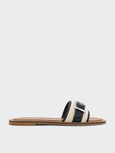 Charles & Keith - Linen Buckled Slide Sandals - Charles & Keith - Modalova