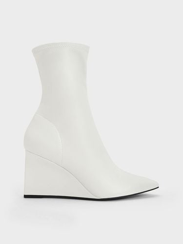 Charles & Keith - Pointed-Toe Wedge Ankle Boots - Charles & Keith - Modalova