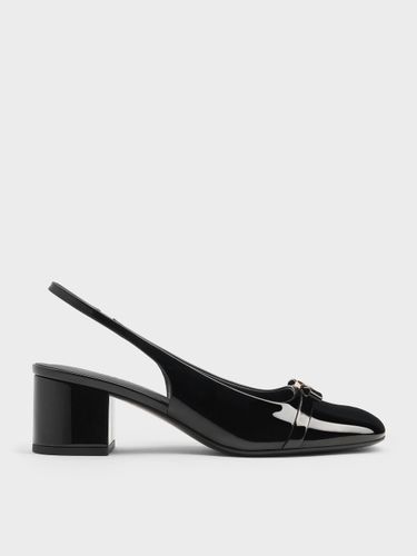 Charles & Keith - Dorian Slingback-Pumps aus Lackleder mit Blockabsatz und Schleifen-Detail - Charles & Keith - Modalova