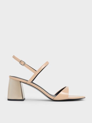 Charles & Keith - Patent Metallic-Heel Slingback Sandals - Charles & Keith - Modalova