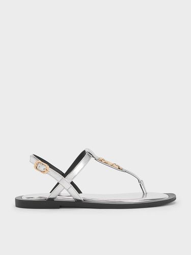 Charles & Keith - Metallic-Accent Thong Sandals - Charles & Keith - Modalova