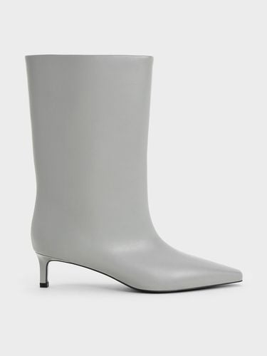 Charles & Keith - Elongated Tapered-Toe Kitten-Heel Calf Boots - Charles & Keith - Modalova