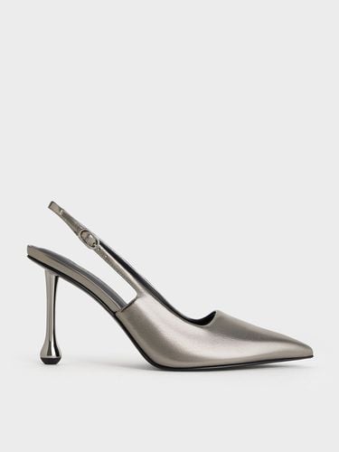 Charles & Keith - Metallic Sculptural-Heel Pointed-Toe Pumps - Charles & Keith - Modalova