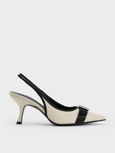 Charles & Keith - Anita Linen Buckled Pointed-Toe Slingback Pumps - Charles & Keith - Modalova