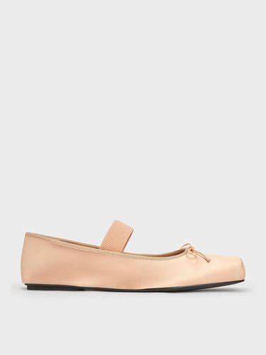 Charles & Keith - Satin Square-Toe Mary Jane Ballet Flats - Charles & Keith - Modalova