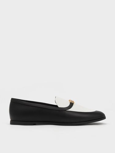 Charles & Keith - Metallic Accent Two-Tone Round-Toe Loafers - Charles & Keith - Modalova