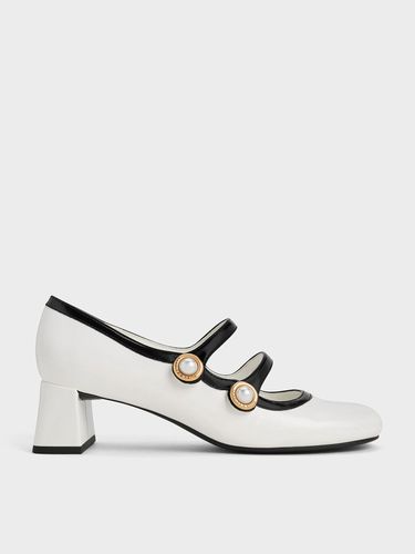 Charles & Keith - Pearl-Buckle Two-Tone Mary Jane Pumps - Charles & Keith - Modalova