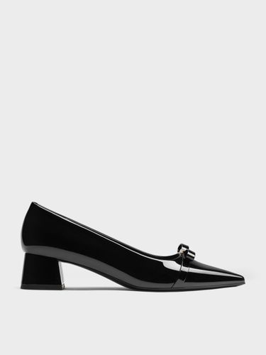 Charles & Keith - Dorian-Pumps aus Lackleder mit spitzer Zehenpartie, Blockabsatz und Schleife - Charles & Keith - Modalova
